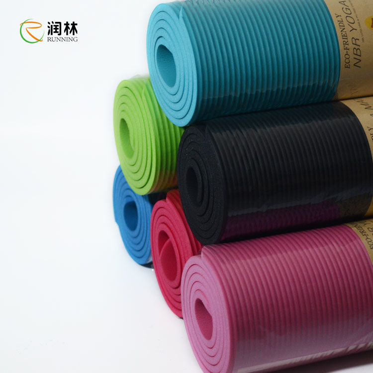 Soft NBR Non Slip Exercise Mats Light Weight 20 Colors For Option