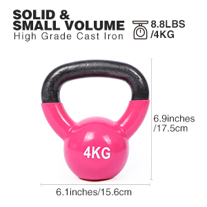 Pink Body Solid Cast Iron Strength Training Kettlebell For Home Gym Workout 3