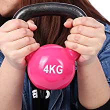 Pink Body Solid Cast Iron Strength Training Kettlebell For Home Gym Workout 7