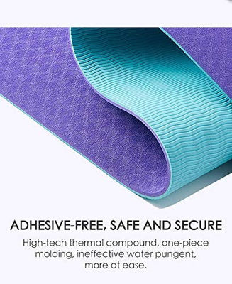 odorless 15mm TPE Exercise Mat OEM Printed Logo easy clean