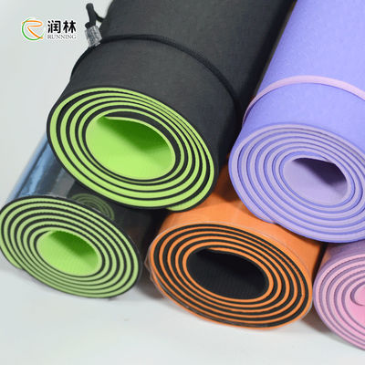 173*61cm TPE Yoga Mat crack resistance With Alignment Lines