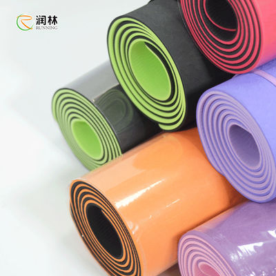 Non Toxic TPE Yoga Mat , recyclable non slip training mat