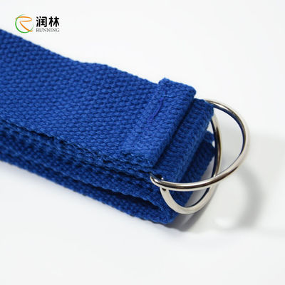3.8*183cm Yoga Strap Stretches Polyester Cotton With Safe Adjustable D Ring Buckle