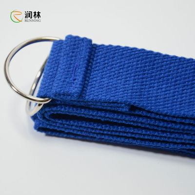 3.8*183cm Yoga Strap Stretches Polyester Cotton With Safe Adjustable D Ring Buckle