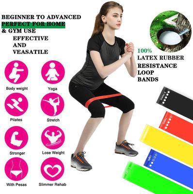 Resistance Loop Exercise Bands With Instruction Guide And Carry Bag Set Of 5