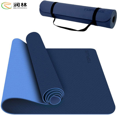 Pilates Natural TPE Gym Mat Anti Slip Foldable With Strap