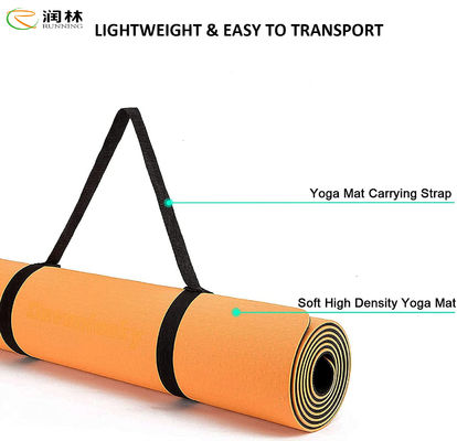 Pilates Natural TPE Gym Mat Anti Slip Foldable With Strap