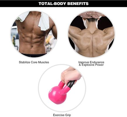 Pink Body Solid Cast Iron Strength Training Kettlebell For Home Gym Workout