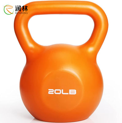 Wide Handle Rubber Bottom Orange Weight Kettlebell For Training Arm Lifting, Core, Leg