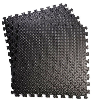 Non Slip Black Puzzle Exercise Mat With 1/2&quot; Extra Thick EVA Foam Interlocking Tiles