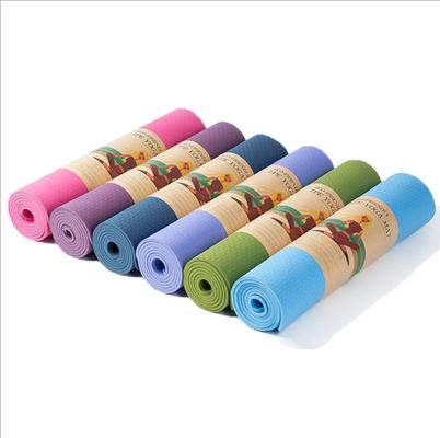 Home Gym 4 Color Anti Slip Custom Tpe Yoga Mat 4-10mm Double Body Building
