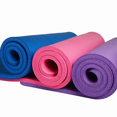 OEM Solid Color Fitness NBR Yoga Mat 183cm 10mm For Pilate Exercise