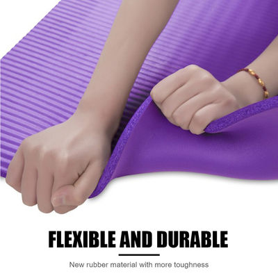 OEM Solid Color Fitness NBR Yoga Mat 183cm 10mm For Pilate Exercise