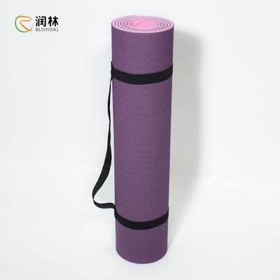 Women Men TPE Material Yoga Mat Double Sided Non Slip With Strap