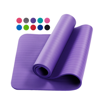 Outdoor Gym Pilates NBR Yoga Mat Solider Color Anti Tear Anti Slip 183*61*1CM