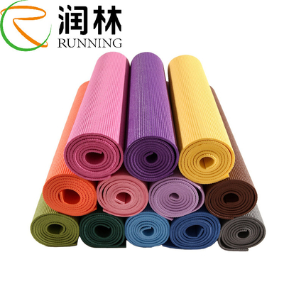 Gym Fitness High Density Pvc Yoga Mat Black Washable Customizable Logo