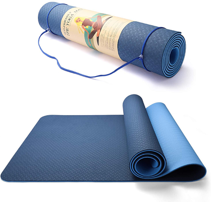 Exercises TPE Yoga Mat Non Slip Eco Friendly With Carrying Strap