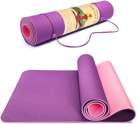 Exercises TPE Yoga Mat Non Slip Eco Friendly With Carrying Strap