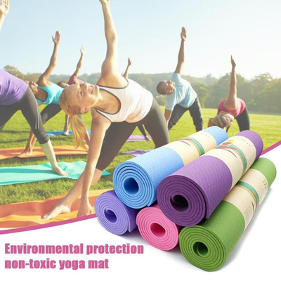 Home Exercise TPE Yoga Mat Anti Skid ECO Friendly 1830 * 610 * 6mm