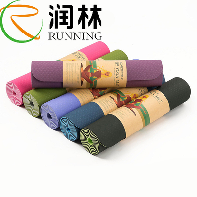 Gym Pilates Yoga Tpe Rubber Thick Fitness Mat Anti Slip Custom Logo