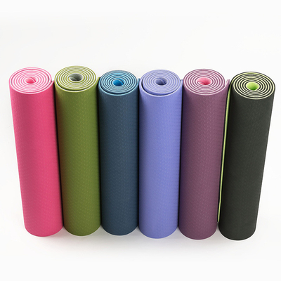 Customized Printing Tpe Yoga Mat Single Color 6mm For Fitness