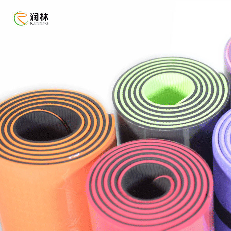 6mm Fitness Yoga Mat , TPE Yoga Mat Eco Friendly for Pilates