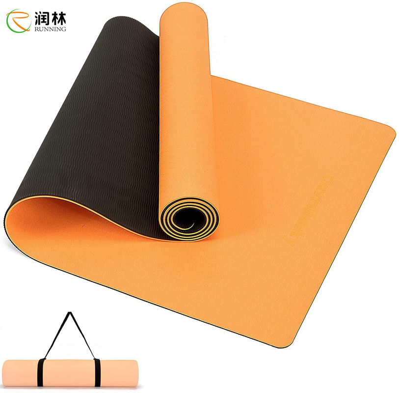 Pilates Natural TPE Gym Mat Anti Slip Foldable With Strap