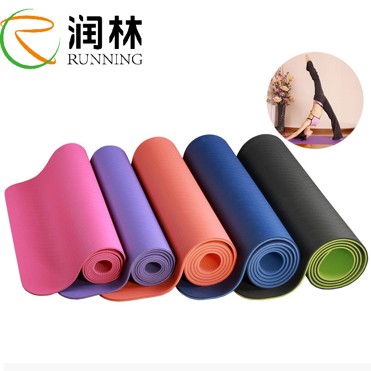 Private Label TPE Rubber Gym Yoga Mat Anti Tear Non Slip 6Mm