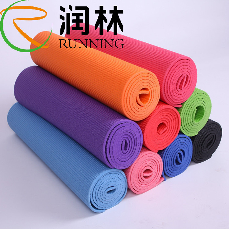 Gym Custom Print PVC Yoga Mat 3mm 4mm 5mm 6mm 8mm Thick With Carry Strap
