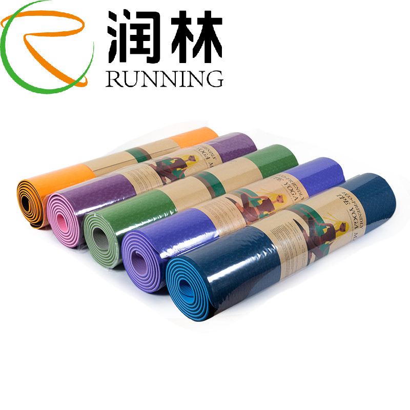 SPORTS Thick Tpe Yoga Mat Non Slip Logo customized With Strap